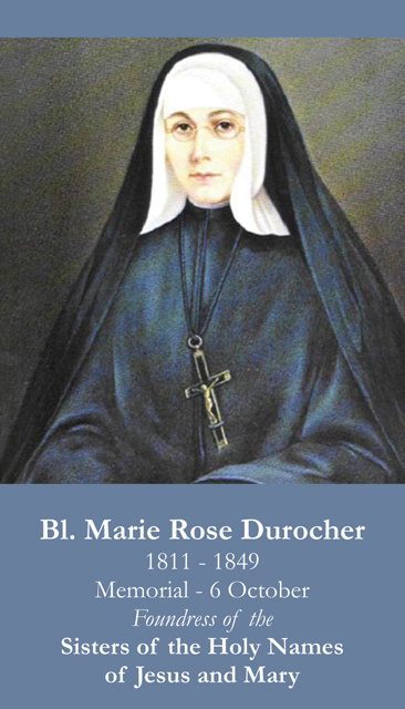 Oct 6th: Blessed Marie Rose Durocher Prayer Card